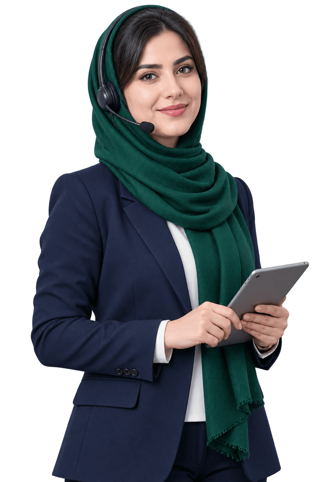 تصویر مفهومی کارشناس پشتیبانی فارسی AdOS با حجاب